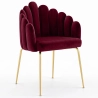 Dining Chair Shell Glam design in Velvet - Golden Legs - Shell image 9