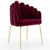 Dining Chair Shell Glam design in Velvet - Golden Legs - Shell image 9