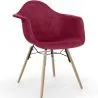 Buy Velvet Dining Chair - Scandinavian Design and Wooden Legs - Nordika Dark red 61594