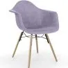 Buy Velvet Dining Chair - Scandinavian Design and Wooden Legs - Nordika Pastel purple 61594