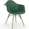 Buy Velvet Dining Chair - Scandinavian Design and Wooden Legs - Nordika Dark green 61594