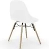 Buy Velvet Dining Chair - Scandinavian Design and Wooden Legs - Skögur White 61595
