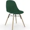 Buy Velvet Dining Chair - Scandinavian Design and Wooden Legs - Skögur Dark green 61595