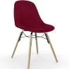 Buy Velvet Dining Chair - Scandinavian Design and Wooden Legs - Skögur Dark red 61595