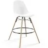 Buy Velvet Bar Stool - Scandinavian Design and Wooden Legs - Skögur White 61596