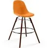 Velvet Bar Stool - Scandinavian Design and Dark Wood Legs - Skögur image 9