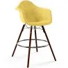 Buy Velvet Bar Stool - Scandinavian Design and Dark Wood Legs - Nordika Yellow 61599
