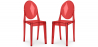 Buy Pack of 2 Transparent Dining Chairs - Victoria Queen Red transparent 58734 - in the UK