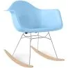 Buy Rocking Chair - Scandinavian Design - Wooden and Metal Legs - Nordika Light blue 61605