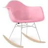 Buy Rocking Chair - Scandinavian Design - Wooden and Metal Legs - Nordika Pink 61605