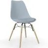 Buy Dining Chair with Cushion - Scandinavian Design and Wooden Legs - Skögur Light grey 61604