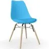 Buy Dining Chair with Cushion - Scandinavian Design and Wooden Legs - Skögur Turquoise 61604