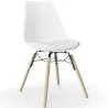 Buy Dining Chair with Cushion - Scandinavian Design and Wooden Legs - Skögur White 61604