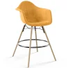 Buy Velvet Bar Stool - Scandinavian Design and Wooden Legs - Nordika Mustard 61597