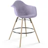 Buy Velvet Bar Stool - Scandinavian Design and Wooden Legs - Nordika Pastel purple 61597
