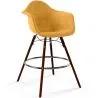 Buy Velvet Bar Stool - Scandinavian Design and Dark Wood Legs - Nordika Mustard 61599