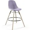 Velvet Bar Stool - Scandinavian Design and Wooden Legs - Skögur image 9