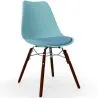 Buy Dining Chair with Cushion - Scandinavian Design and Wooden Dark Legs - Skögur Aquamarine 61607
