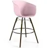 Buy Bar Stool - Scandinavian Design - Dark Wood Legs - Pirela Pastel pink 61733