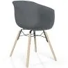 Buy Dining Chair - Scandinavian Design - Natural Wood Legs - Polin Dark grey 61734