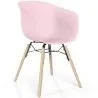 Buy Dining Chair - Scandinavian Design - Natural Wood Legs - Polin Pastel pink 61734
