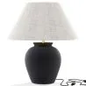 Buy Vintage Table Lamp - Ceramic Base and Fabric Shade - Luno Black 61737
