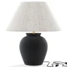 Buy Vintage Table Lamp - Ceramic Base and Fabric Shade - Luno Black 61737