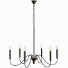 Matte Black Metal Chandelier Style Pendant Lamp – 6 Arms - Lumella image 9