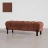 Chesterfield Style Bench Upholstered In Velvet With Iron Legs - Hamptons image 9
