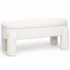 Buy Bench With Storage Upholstered In Off-White Bouclé Fabric – Modern Seat For Living Room And Bedroom - Boreta White 61772