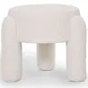 Buy Stool Upholstered In Off-White Bouclé Fabric – Modern Seat For Living Room And Bedroom - Boreta White 61777