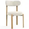 Buy Dining chair Chenille upholstered - Oak effect legs - Ergonomic and modern design - Okare Ivory 61786