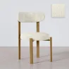 Buy Dining chair Chenille upholstered - Oak effect legs - Ergonomic and modern design - Okare Ivory 61786