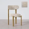 Dining chair Chenille upholstered - Oak effect legs - Ergonomic and modern design - Okare image 9