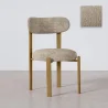 Dining chair Chenille upholstered - Oak effect legs - Ergonomic and modern design - Okare image 9