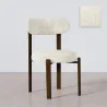 Dining chair upholstered in Chenille – Dark wood-effect legs – Ergonomic and modern design – Okare image 9