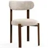 Dining chair upholstered in linen – Dark wood-effect legs – Ergonomic and modern design – Okare image 9