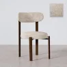 Dining chair upholstered in Chenille – Dark wood-effect legs – Ergonomic and modern design – Okare image 9