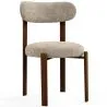 Buy Dining chair upholstered in Chenille – Dark wood-effect legs – Ergonomic and modern design – Okare Taupe 61787