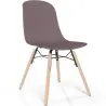 Buy Dining chair with natural wood legs – Modern style and functionality - Broly Taupe 61792