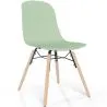 Buy Dining chair with natural wood legs – Modern style and functionality - Broly Pastel green 61792