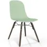 Buy Dining chair with dark wood legs – Modern style and functionality - Broly Pastel green 61793