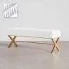 Bench Upholstered In Velvet Fabric With Golden Metal Frame - Vovi image 9
