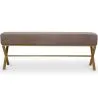 Bench Upholstered In Velvet Fabric With Golden Metal Frame - Vovi image 9