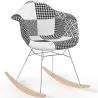 Buy Rocking chair Nordic-style Patchwork– Upholstered in Fabric – Patchwork Sam  Black / White 61811