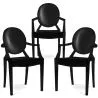 Pack of 3 Dining Chairs - Transparent - Design with Armrests - Louis XIV image 9