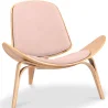Buy Designer Armchair - Scandinavian Armchair - Fabric Upholstery - Peach - Lucy Peach 61830