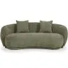 Buy Curved Contemporary Style Design Sofa Upholstered in Chenille - Curvy Olive 61557