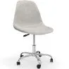 Buy Office Chair Swivel with Wheels – Velvet Upholstery – Steel Legs - Denisse Light grey 61831