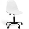 Buy Office Chair Swivel with Wheels – Velvet Upholstery – Steel Black Legs - Denisse White 61832